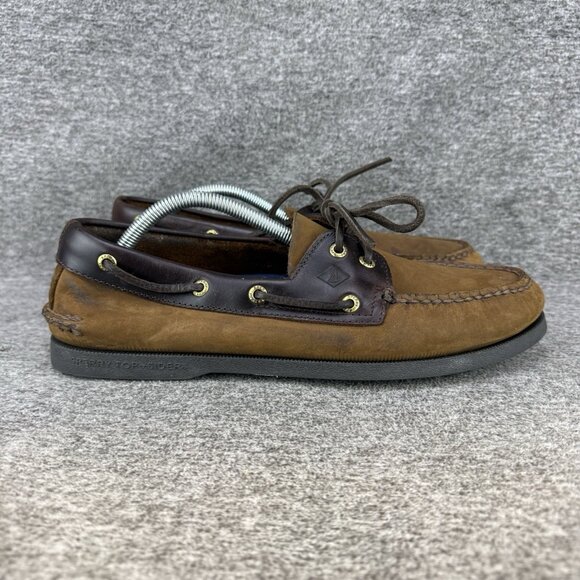✅Sperry Authentic Original A/O Boat Shoe Mens 10.5 Wide 2 Eye Brown Buck Leather - Picture 8 of 11